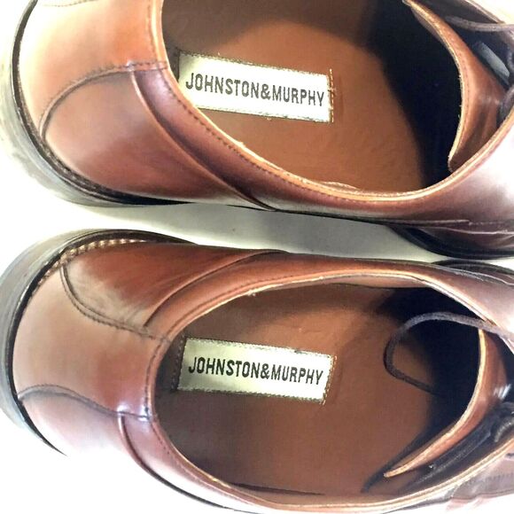 Johnston & Murphy Shoes Leather Bench-Made Square Apron Brown 11 Men Lace - Picture 11 of 12